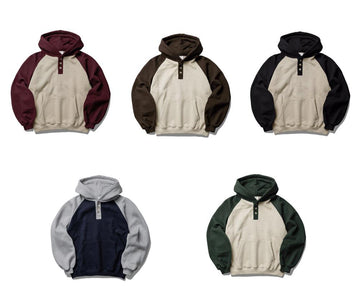 Nomad Two Tone Button Hoodie